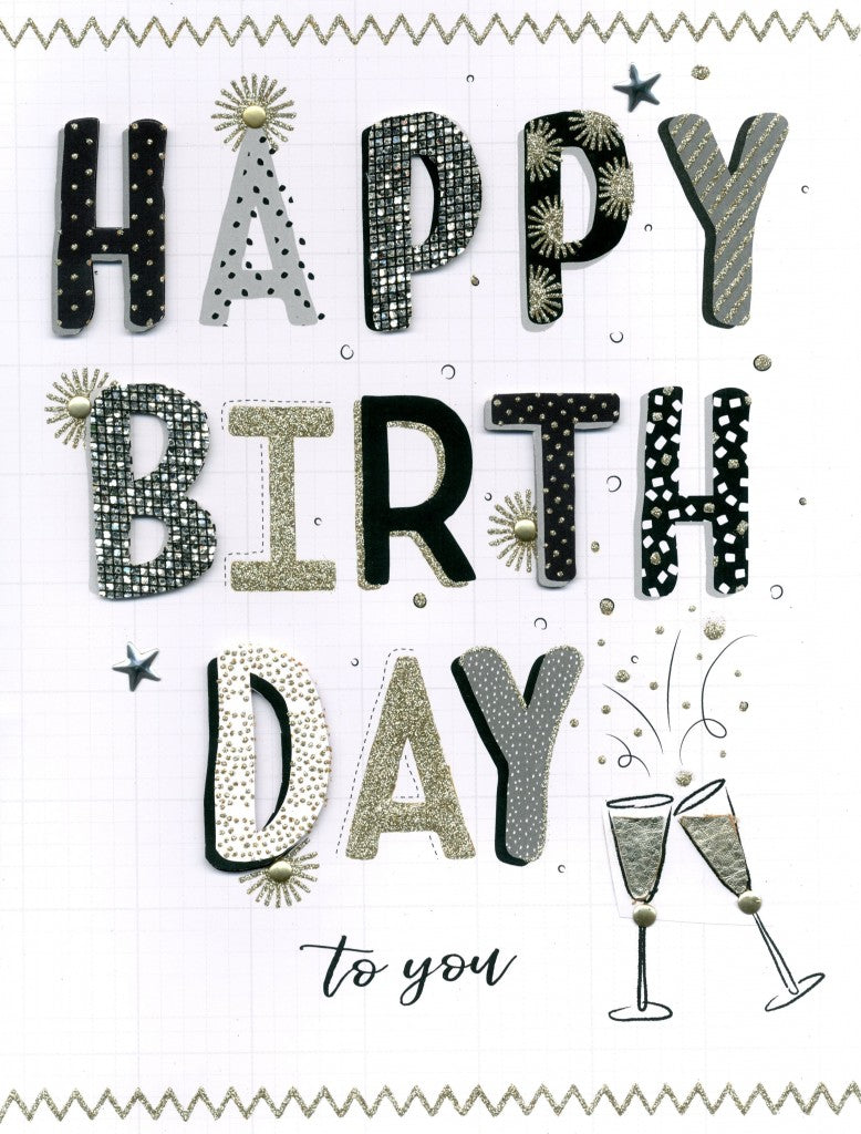 Champagne Happy Birthday Gigantic Card
